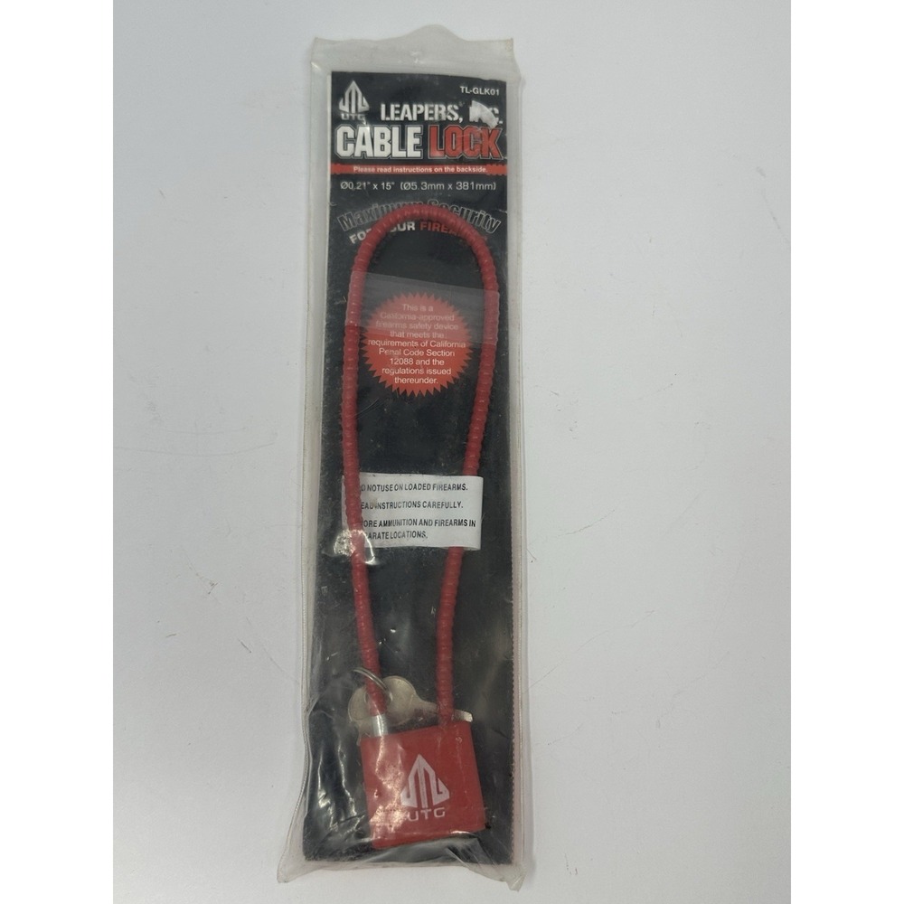 UTG Leaper Inc Cable Firearms Lock TL-GLK01 15" Locking Cable New